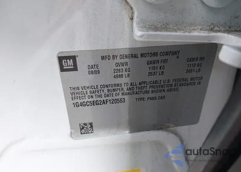 2010 Buick Lacrosse Cxl из США, поврежденный, VIN 1G4GC5EG2AF120563